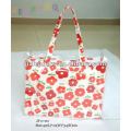 Bright-colored Textile Printing Canvas Tote Bag with Exterior waterproof PVC Layer